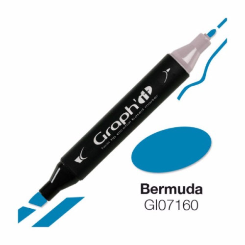 Маркер Graphit двусторонний Бермудский синий арт GI07160