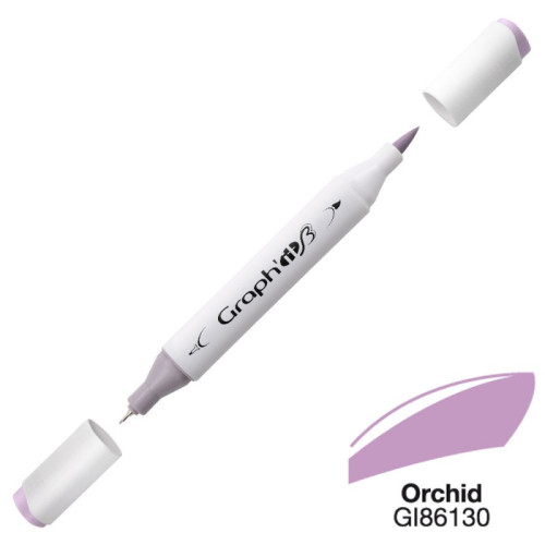 Двусторонний маркер Graphit Brushmarker, Орхидея - светло-лиловый 6130 арт GI86130