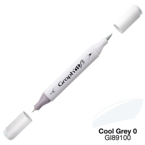 Двусторонний маркер Graphit Brushmarker, Холодный Серый 0 - 9100 арт GI89100