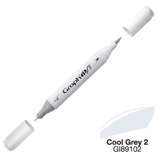 Двусторонний маркер Graphit Brushmarker, Холодный Серый 2 - 9102 арт GI89102