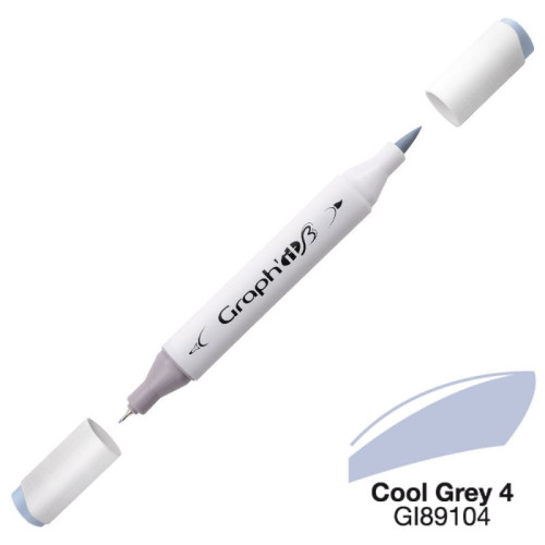 Двусторонний маркер Graphit Brushmarker, Холодный Серый 4 - 9104 арт GI89104