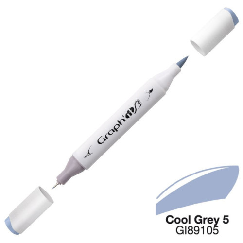 Двусторонний маркер Graphit Brushmarker, Холодный Серый 5 - 9105 арт GI89105
