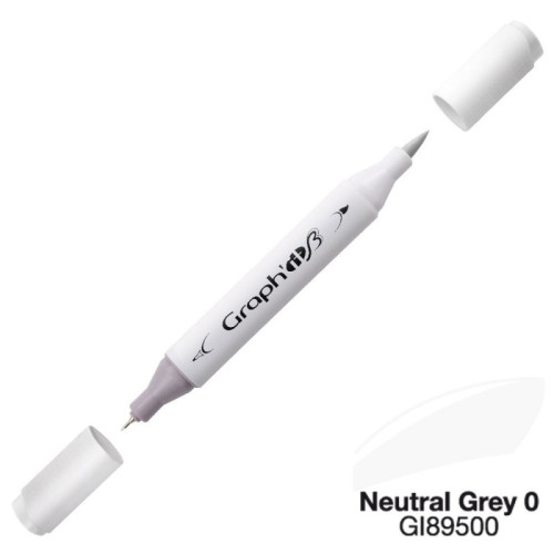 Двусторонний маркер Graphit Brushmarker, Нейтральный Серый 0 - 9500 арт GI89500
