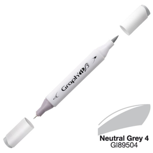 Двусторонний маркер Graphit Brushmarker, Нейтральный Серый 4 - 9504 арт GI89504