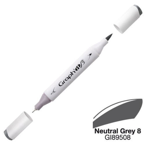 Двусторонний маркер Graphit Brushmarker, Нейтральный Серый 8 - 9508 арт GI89508