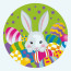 Полотно на картоні з контуром, Весняний кролик, 20х20, бавовна акрил ROSA START