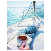 Холст на картоне с контуром, Морские пейзажи №5, 30х40, хлопок, акрил, ROSA START