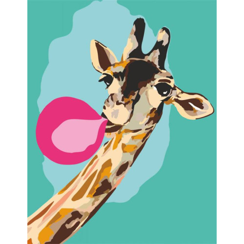 Картина по номерам, набор стандарт Cool giraffe ROSA START