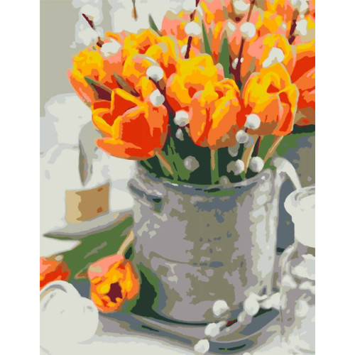 Картина по номерам акрил набор стандарт Желтые тюльпаны, ROSA START