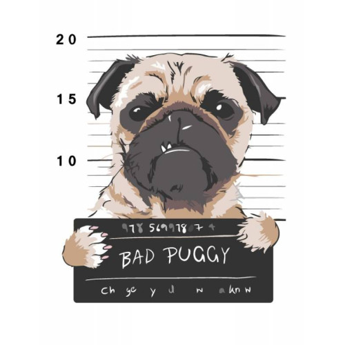 Картина за номерами, набір Bad Puggy, 35х45 см, ROSA START