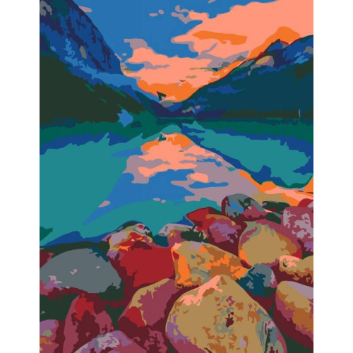 Картина по номерам, набор стандарт Озеро Луиза, Канада, 35х45 см, ROSA START
