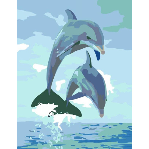 Картина по номерам, набор стандарт Дельфины, 35х45 см, ROSA START