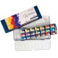 Набор акварельных красок Monopigmented в металлическом пенале, Индиго, 21 цвет, кювета, ROSA Gallery