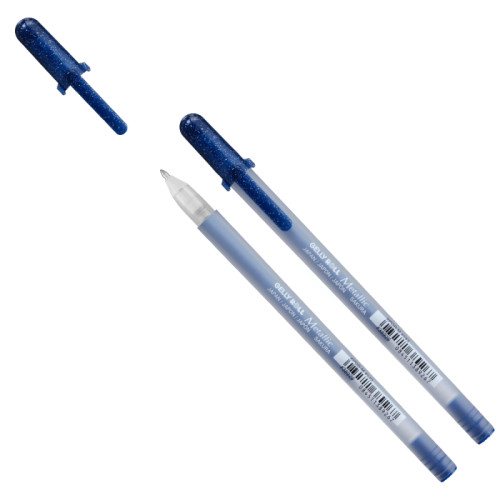 Ручка гелевая METALLIC Сине-черый Sakura