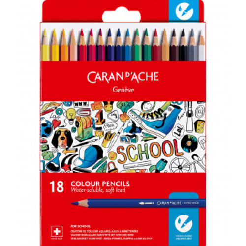 Набор акварельных карандашей Caran dAche School Line Картонный бокс 18 цветов 1290.718