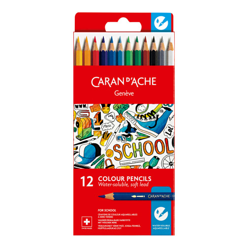 Набор акварельных карандашей Caran dAche School Line Картонный бокс 12 цветов 1290.712