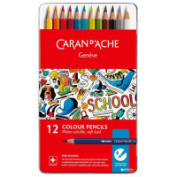 Набор акварельных карандашей Caran d #039;Ache School Line Металлический бокс 12 цветов 1290.312