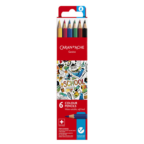 Набор акварельных карандашей Caran dAche School Line Картонный бокс 6 цветов 1290.706