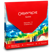 Набір для малювання Caran d'Ache Neocolor Creative Box (15 олівців + 12 листівок + щітка) 7500.515 Набір для малювання Caran d'Ache Neocolor Creative Box (15 олівців + 12 листівок + щітка) 7500.515