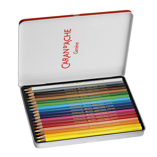 Набор акварельных карандашей Caran dAche Swisscolor Металлический бокс 18 цветов 1285.718
