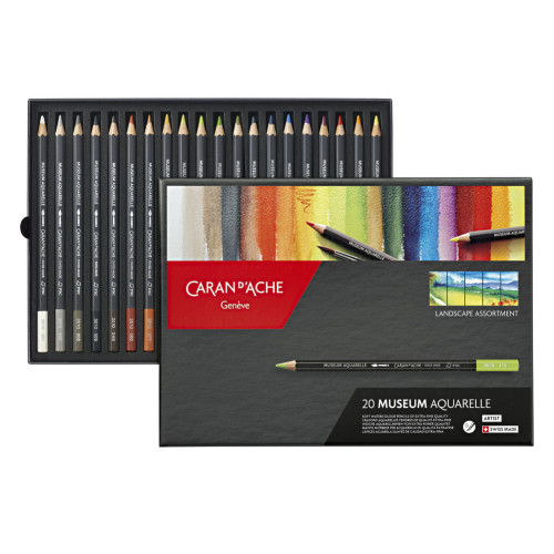 Набор акварельных карандашей Caran d'Ache Museum Aquarelle Landscape Картонный бокс 20 цветов 3510.420