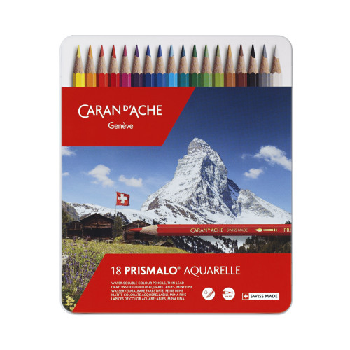 Набор акварельных карандашей Caran dAche Prismalo Металлический бокс 18 цветов 999.318