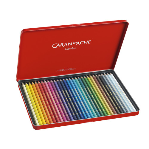 Набор акварельных карандашей Caran dAche Supracolor Металлический бокс 30 цветов 3888.330