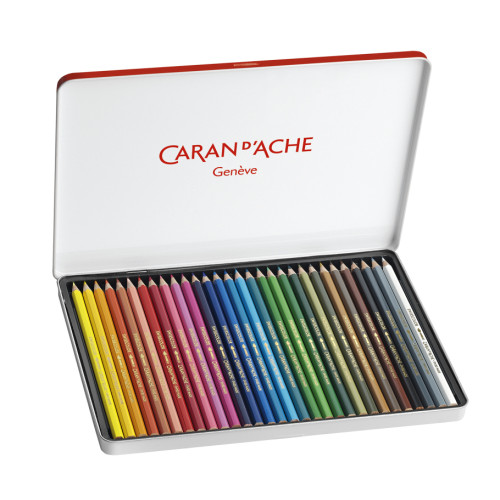 Набір акварельних олівців Caran dAche Swisscolor Металевий бокс 30 кольорів 1285.730