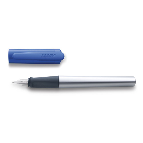 Чорнильна пір'яна Ручка Lamy Nexx Матовий Хром із синім ковпачком A Чорнила T10 Сині [087] (4000612)