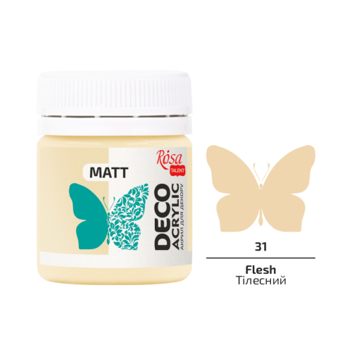 Акриловая краска для декора, Телесный, матовый, 20 мл, ROSA Talent №31