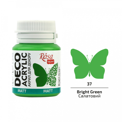 Акрилова фарба для декору, Салатовий, матовий, 20 мл, ROSA Talent №37