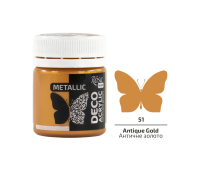 Акриловая краска для декора, Античное золото, металлик, 20 мл, ROSA Talent №51