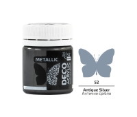 Акриловая краска для декора, Античное серебро, металлик, 20 мл, ROSA Talent №52