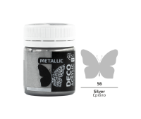 Акрилова фарба для декору, Срібло, металік, 20 мл, ROSA Talent №56