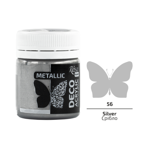 Акрил для декора, 56 Серебро, металлик, 20 мл, ROSA TALENT (22006)