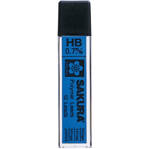 Набор графитных грифелей для механического карандаша, 0,7 мм, твердостью НВ, Sakura (XK-7#HB)