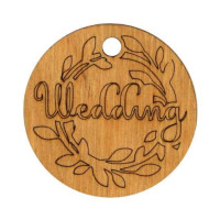 Міні-заготовка тег „Wedding“ фанера d4,5см 10шт ROSA TALENT