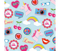Декупажные салфетки Patches Pins Голубые 33х33 см 18,5 гм2 20 шт Ambiente