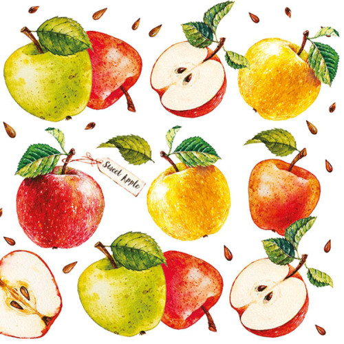 Декупажные салфетки Сладкие яблоки 33х33 см 18,5 гм2 20 шт Ambiente