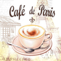 Декупажні серветки Café de Paris 33х33 см 18,5 гм2 20 шт Ambiente