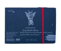 Альбом для ескизов AUTHENTIC А5 (24,5х17,6см) 180г/м2 18л серый цвет SMILTAINIS (5EB-18ST/GREY)