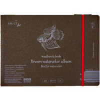 Альбом для акварелі AUTHENTIC А5 (24,5х17,6см) 280г/м2 12л коричневий колір SMILTAINIS (5AB-12ST/B)