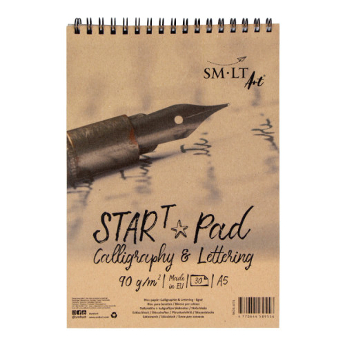 Альбом для каллиграфии и леттеринга на спирали STAR T А5, 90г/м2, 30л, SMILTAINIS (5KDS-30TS)