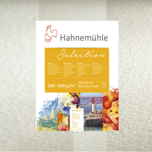 Бумага акварельная Hahnemuhle Aquarell Selection 12, 200-600/200-450 г/м, 17 x 24 см, 12 листов, альбом