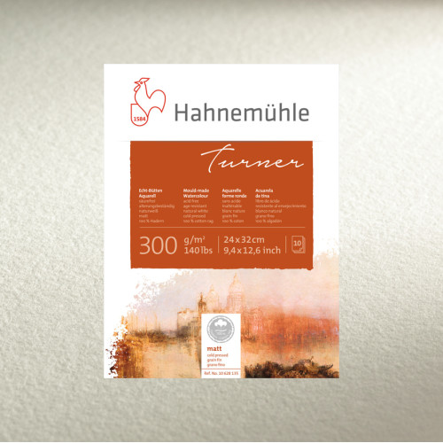Бумага акварельная Hahnemuhle Turner 300 г/м CP, 24 х 32 см, 10 листов, склейка