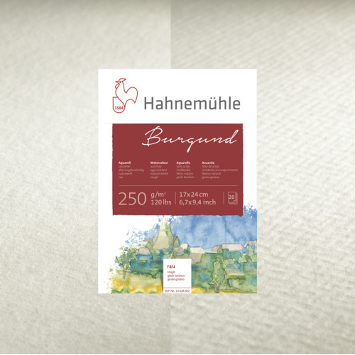 Бумага акварельная Hahnemuhle Burgund 250 г/м CP, 17 х 24 см, 20 листов, склейка