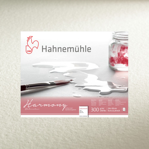 Папір акварель Hahnemuhle Harmony Watercolour 300 г/м CP, 7 x 10, 12 листів, склейка