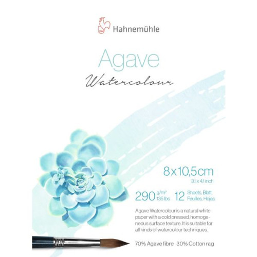 Папір акварельний Hahnemuhle Agave 290 г/м CP, 8 x 10,5 см, 12 аркушів, склейка
