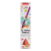 Набір дитячих тригранних олівців TRIPLE, 12кол., Bruynzeel (60518012)