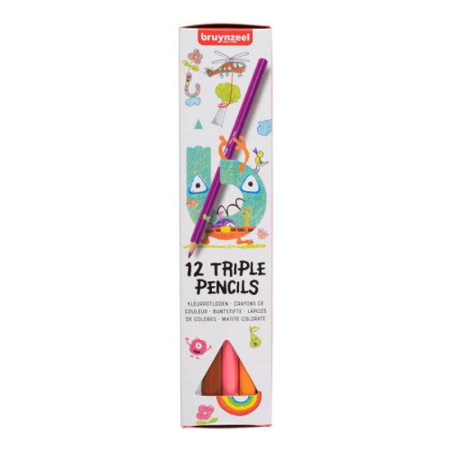 Набор детских трехгранных карандашей TRIPLE, 12цв., Bruynzeel (60518012)